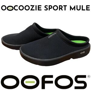 OOFOS OOCOOZIE Sport Mule Slippers Womens Mesh Foam Cushion Cozy Black Size 10